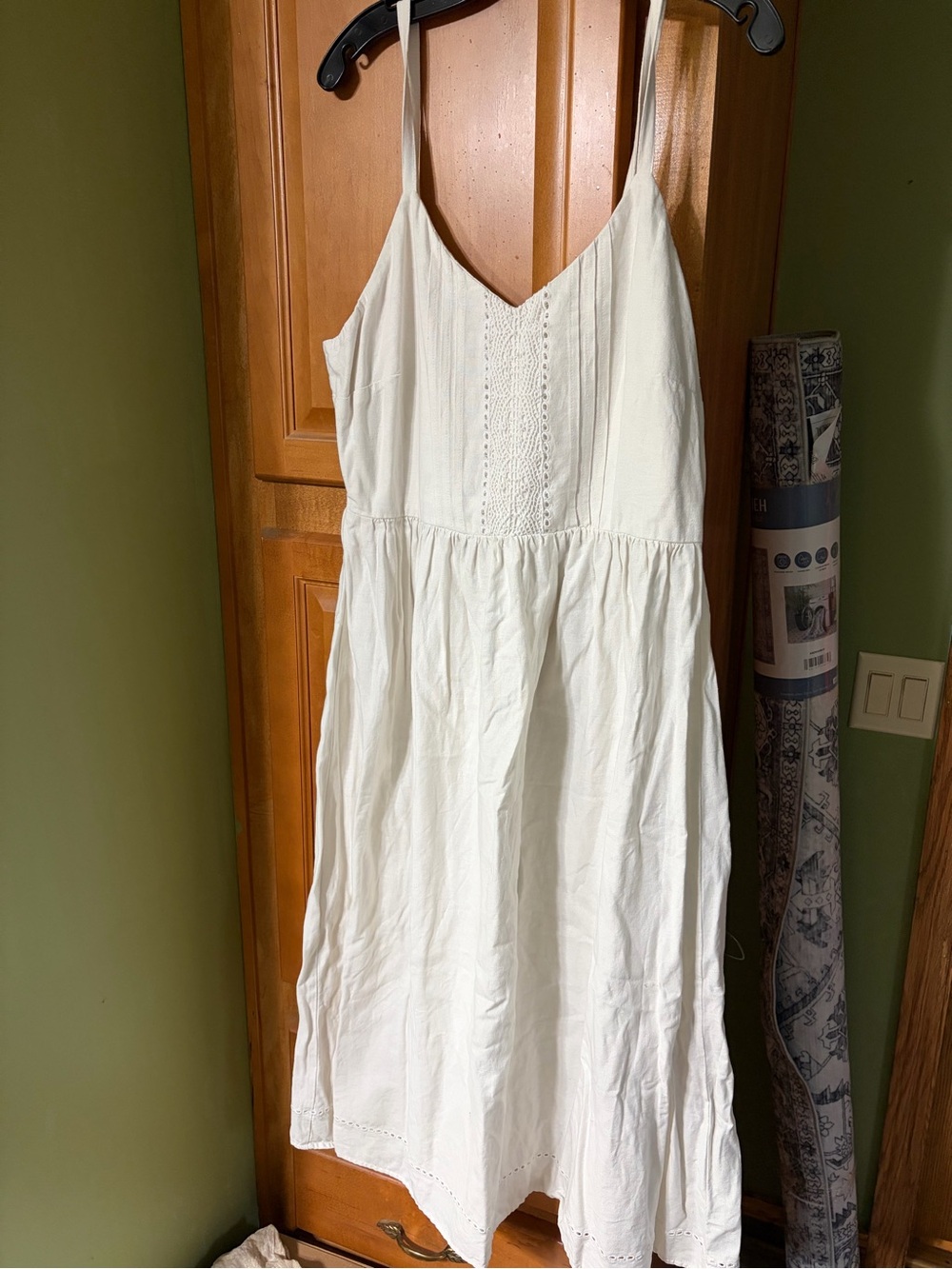 Old Navy White Midi Sundress with Eyelet Detail